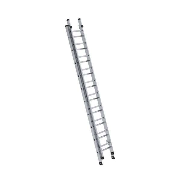 Schiebeleiter, Aluminium, 2-teilig, 2 x 10 Sprossen, rutschsichere nivello®-Leiterschuhe