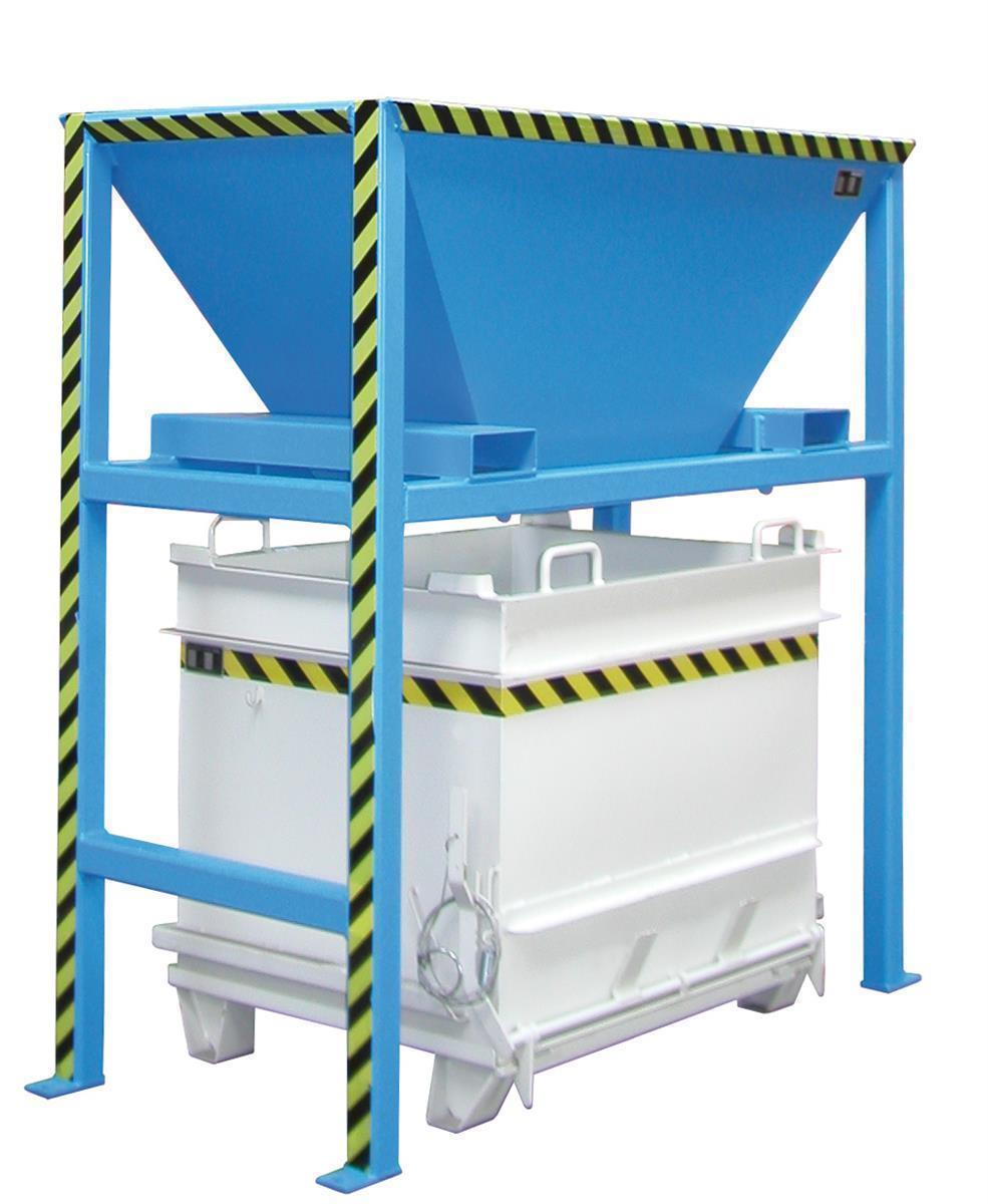 Baustoffcontainer BC 500 (Steinklammer-Entriegelung), lackiert, Lichtblau