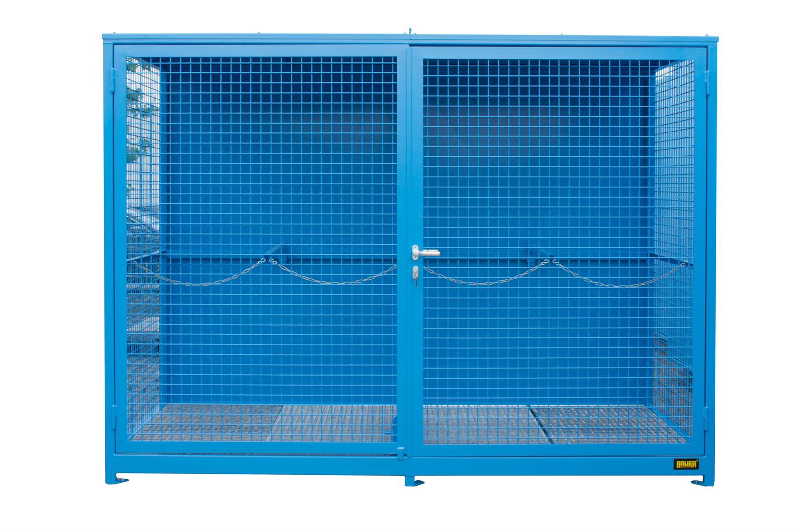 Gasflaschen-Container GFC-1 (Gitterrostboden), lackiert, Lichtblau