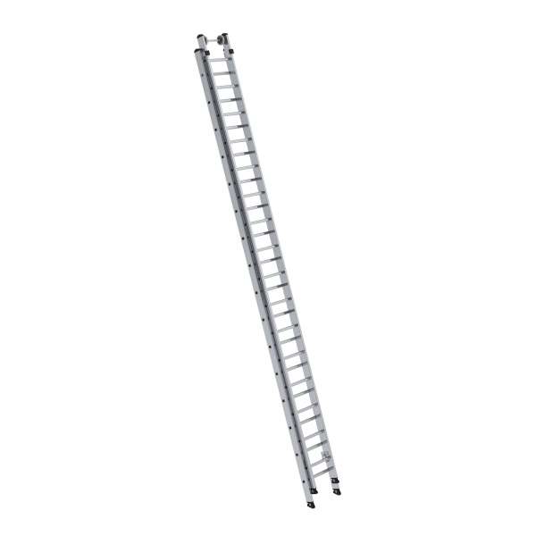Schiebeleiter, Aluminium, 2-teilig, 2 x 16 Sprossen, rutschsichere nivello®-Leiterschuhe