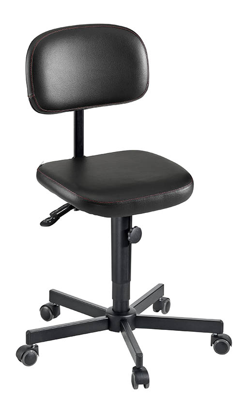 Arbeitsdrehstuhl, Sitz und Rücken Kunstleder gepolstert, schwarz