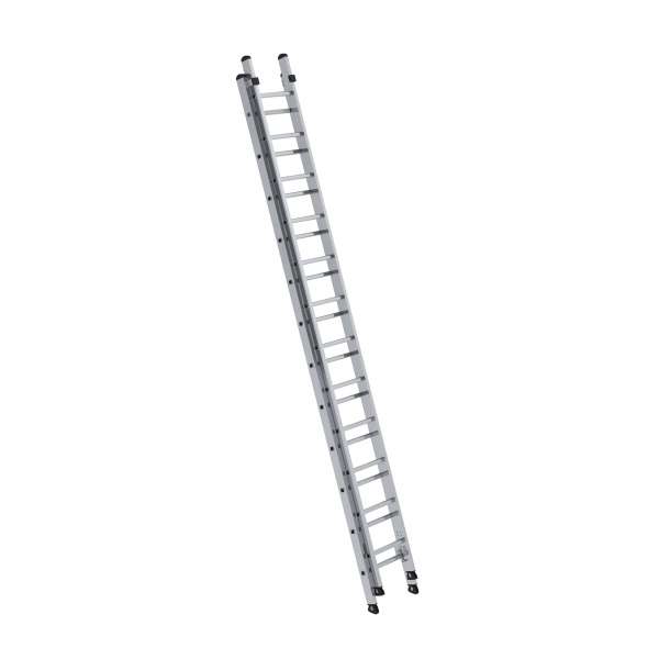Schiebeleiter, Aluminium, 2-teilig, 2 x 12 Sprossen, rutschsichere nivello®-Leiterschuhe