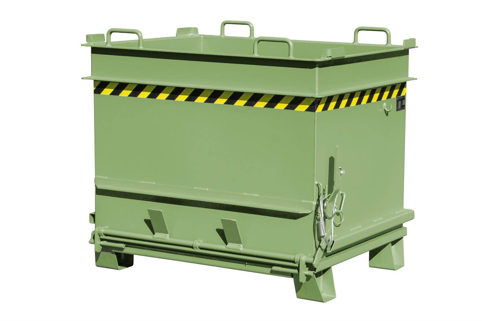 Baustoffcontainer BC 1000 (Steinklammer-Entriegelung), lackiert, Resedagrün