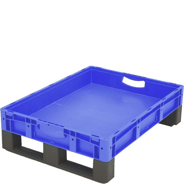 Eurostapelbehälter XL Deckel/Kufe / XL 86121DKufe800x600x120 blau Doppelboden Kufe