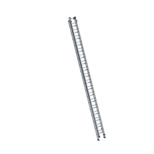 Schiebeleiter, Aluminium, 2-teilig, 2 x 18 Sprossen, rutschsichere nivello®-Leiterschuhe