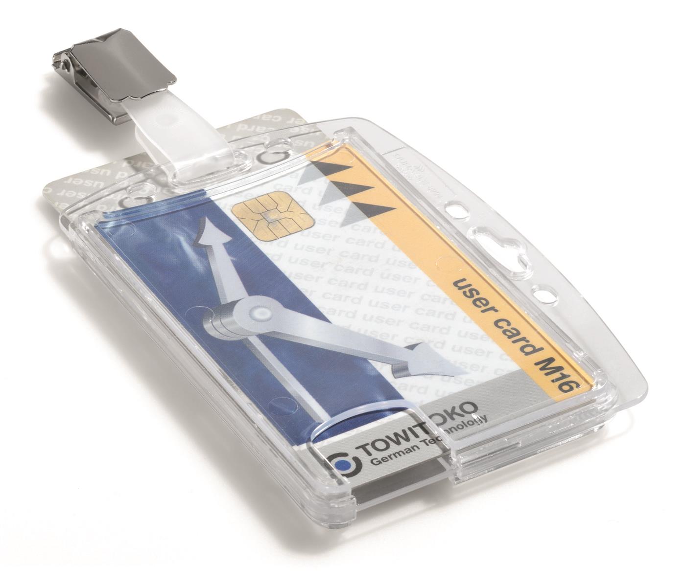 Ausweishalter HARTBOX mit Clip für 2 Karten, 1 Pack à 25 ST